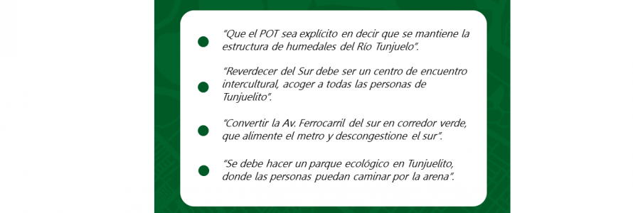 Frases de la jornada presencial en la UPL  Tunjuelito.
