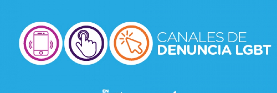 Banner con texto: Canales de denuncia LGBT