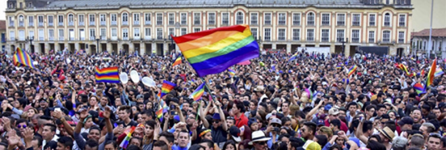 Manifestación en la Plaza de Bolívar en el Día Internacional contra la Homofobia