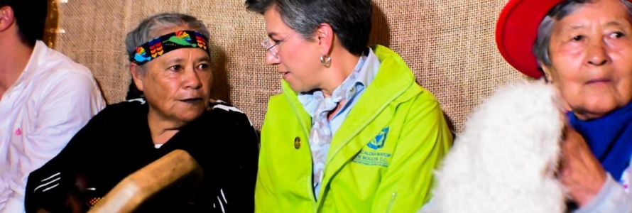 Alcaldesa Claudia López con Cabildo Indígena Muisca