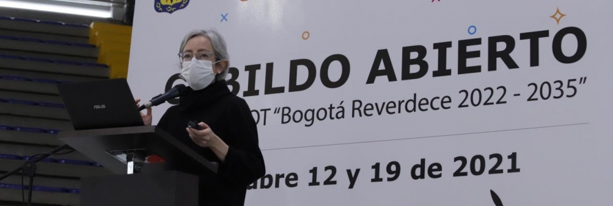 Secretaria de Planeación, María Mercedes jaramillo, en el Cabildo abierto POT, Palacio de los Deportes