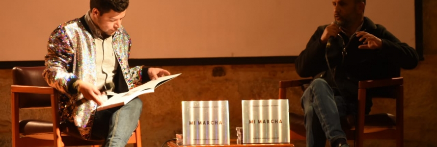 David Alonso, Director de Diversidad Sexual en el lanzamiento del libro  “Mi Marcha. Historias de las movilizaciones LGBTI+ en Bogotá”. 