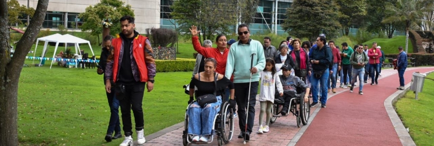 Lideresas y líderes de la población en condición de discapacidad en el Parque de los Novios