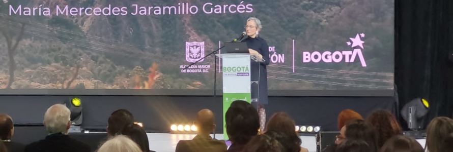 Secretaria de Planeación, María Mercedes Garcés dirigiéndose al público