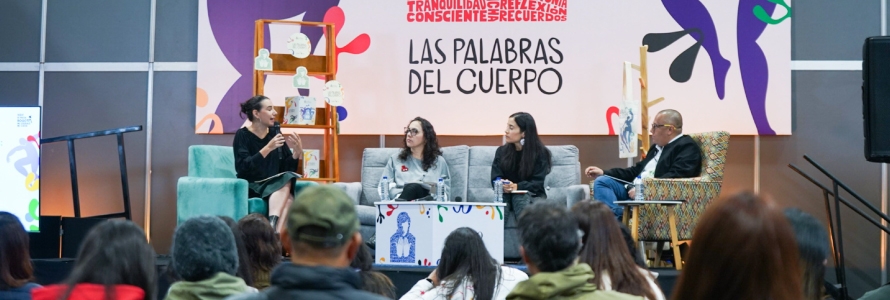 Expertos invitados al panel “Construyendo ciudades inclusivas: desafíos y soluciones ante la exclusión extrema”, desarrollado en la FILBo 2025