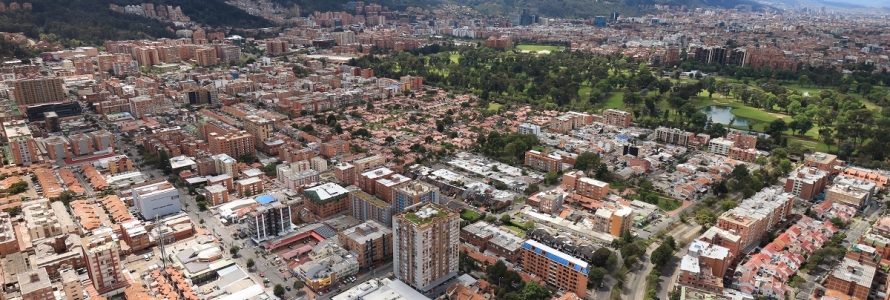 Fotografía aerea de Bogotá