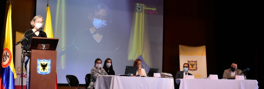 Minicabildo POT, teatro villa mayor, secretaria María Mercedes Jaramillo