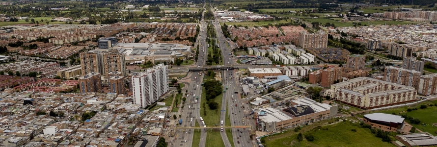 Fotografía aérea de Bogotá