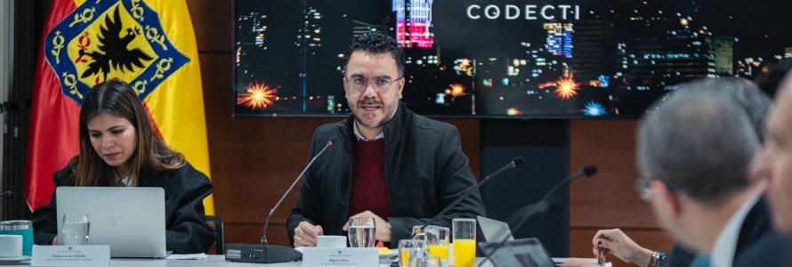 Alcalde Mayor de Bogotá, Carlos Fernando Galán Pachón y el secretario de Planeació,Miguel Silva en la instalación del Consejo Distrital de Ciencia, Tecnología e Innovación (CODECTI)