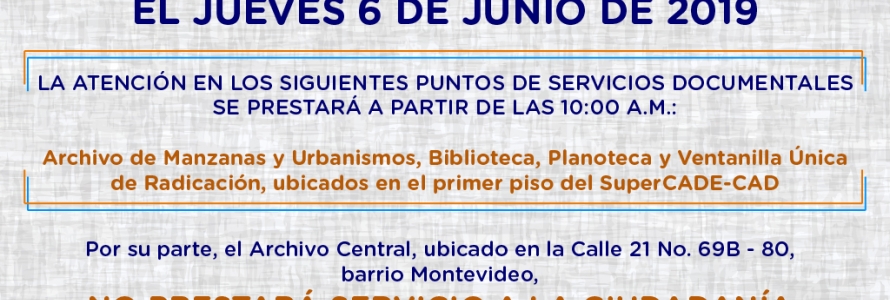 Jueves 6 de junio: novedades en la atención en puntos de servicios documentales