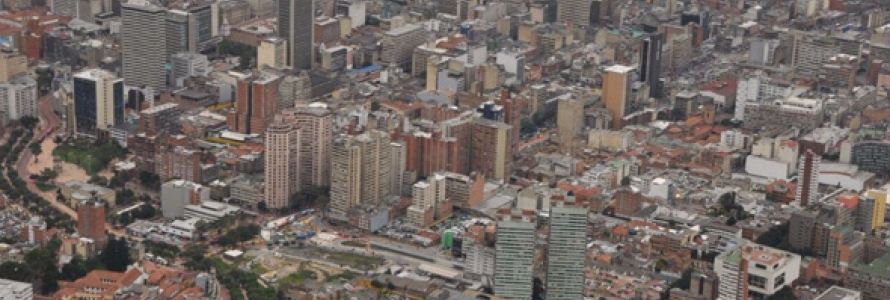 Foto aérea del centro de Bogotá