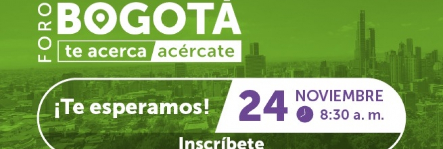 Panorámica de Bogotá con fondo verde
