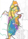 Imagen del plano de la propuesta de usos, en la que se evidencia el uso dotacional educativo como uso principal con áreas complementarias de vivienda.    