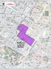 Imagen satelital donde se evidencia la delimitación y localización del ámbito del PPRU Centro San Bernardo