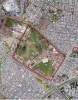 Imagen aérea satelital, con el polígono de intervención del Plan de Regularización y Manejo 