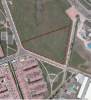 Imagen aérea satelital, con el polígono de intervención del Plan de Implantación.