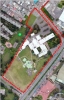 Imagen aérea satelital, con el polígono de intervención del Plan de Regularización y Manejo 